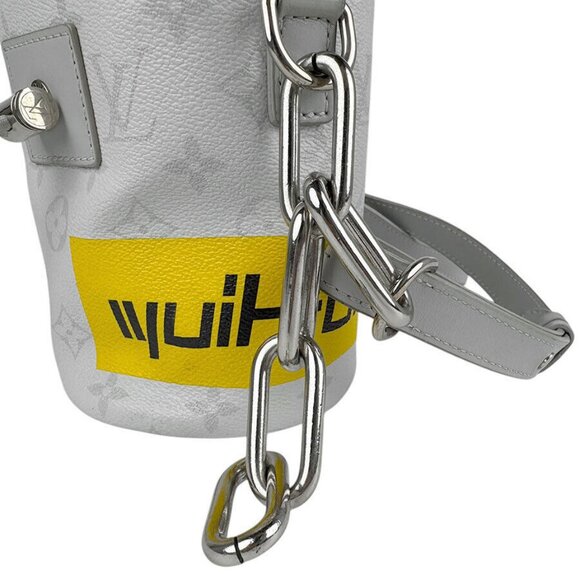 Auth LOUIS VUITTON Monogram Chalk Nano Shoulder Bag Light Gray - Picture 14 of 16